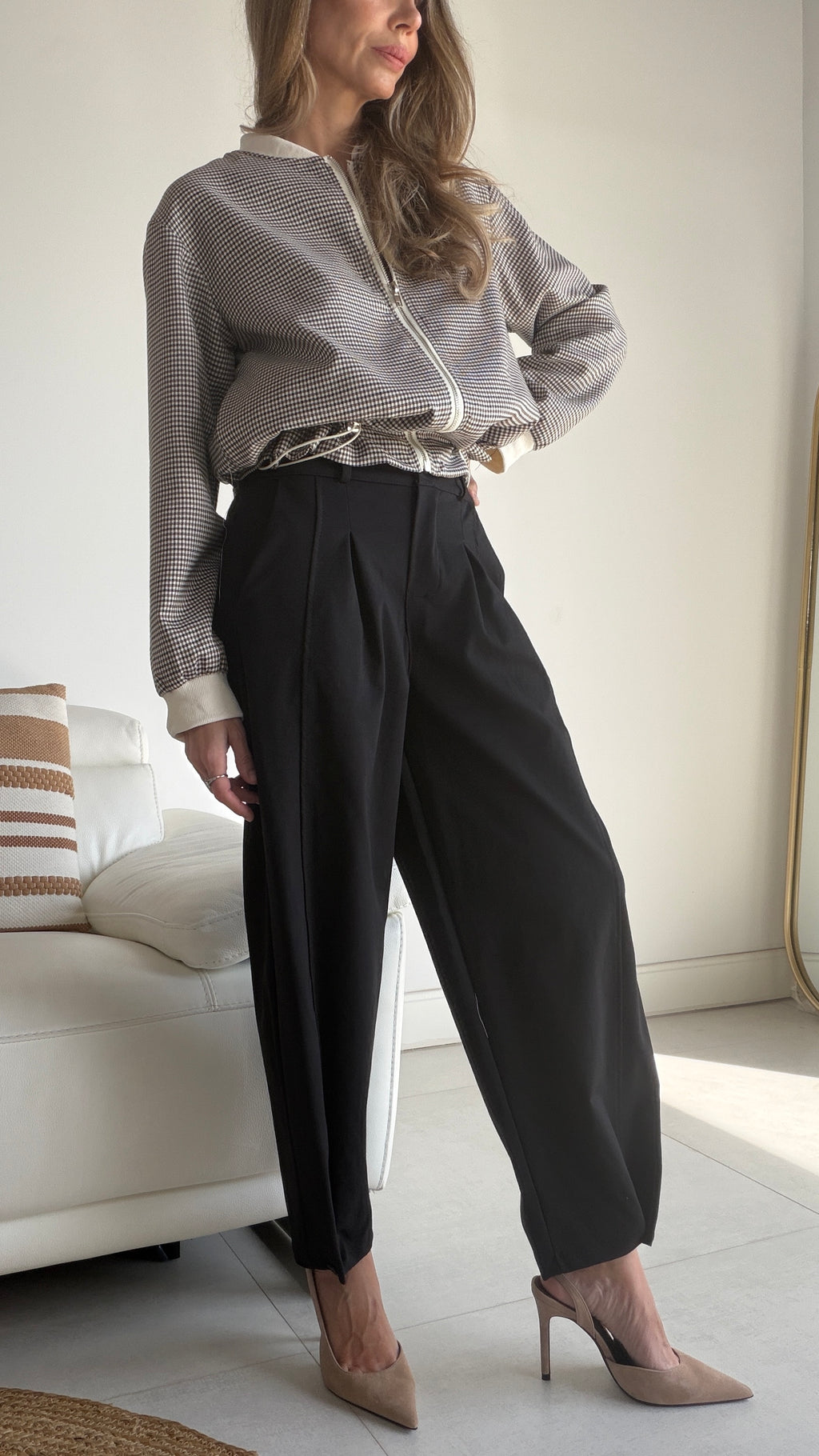 Pantalón bombacho botón