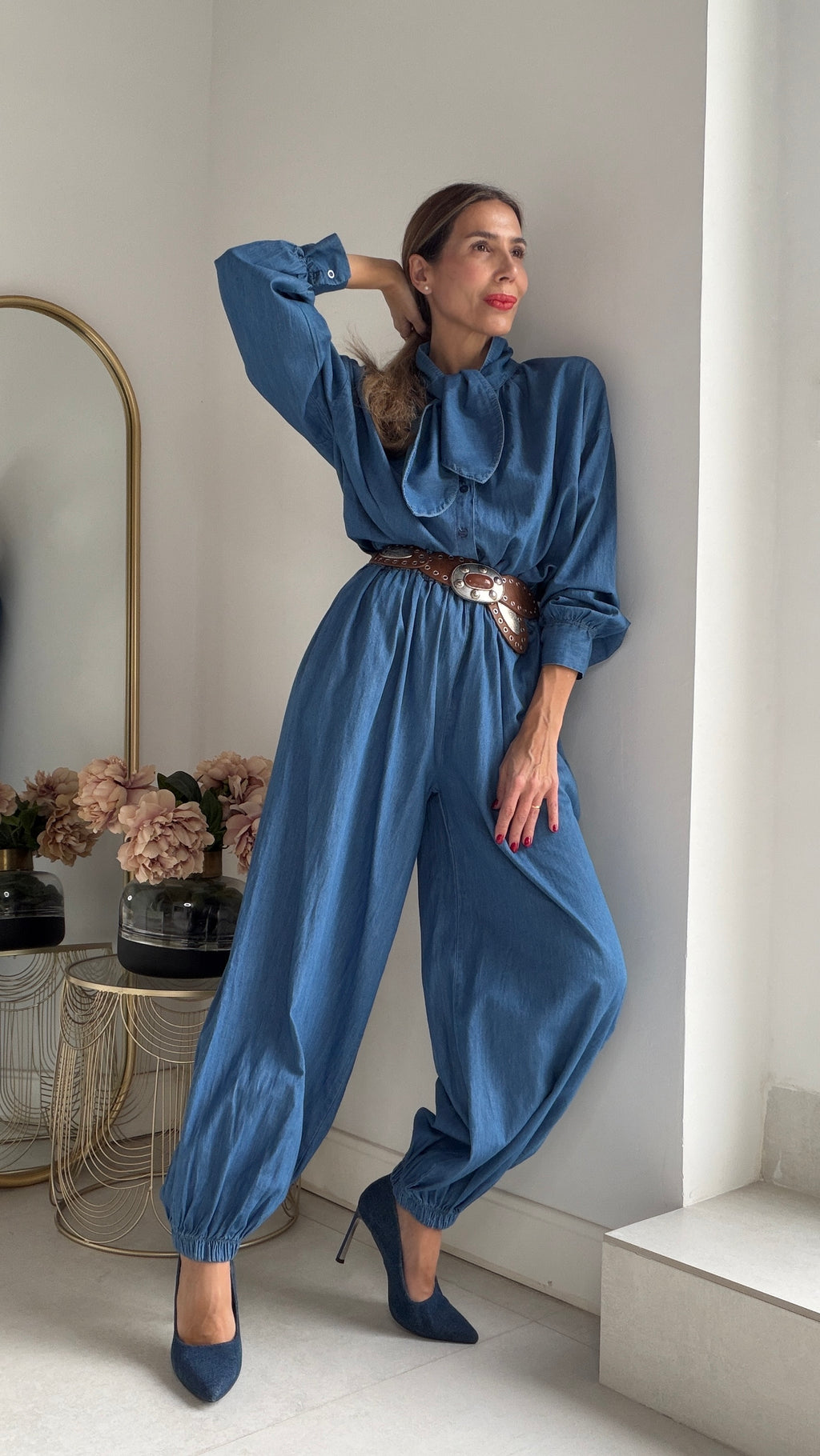 Pantalón bombacho denim