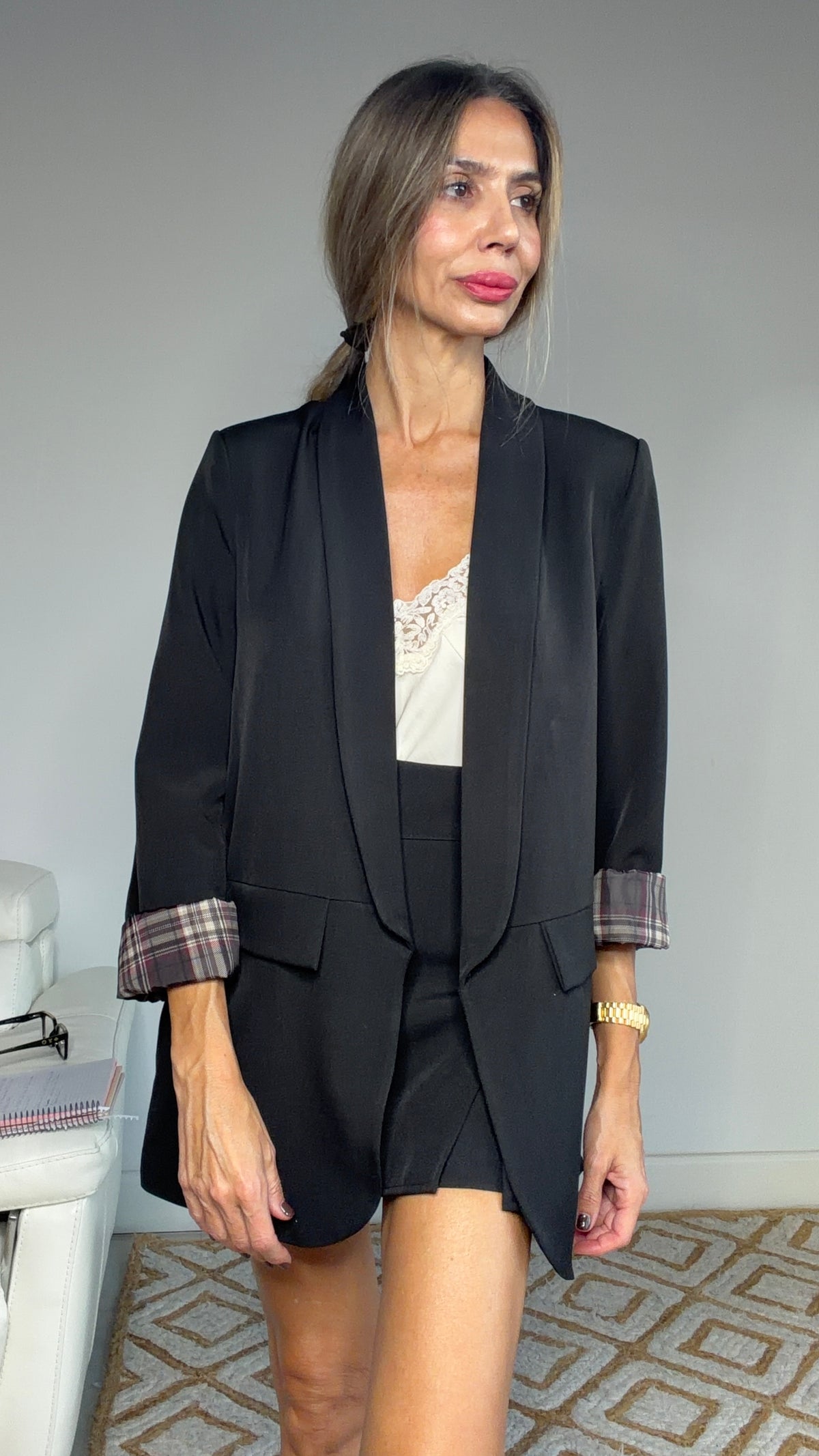 Blazer Black tartán