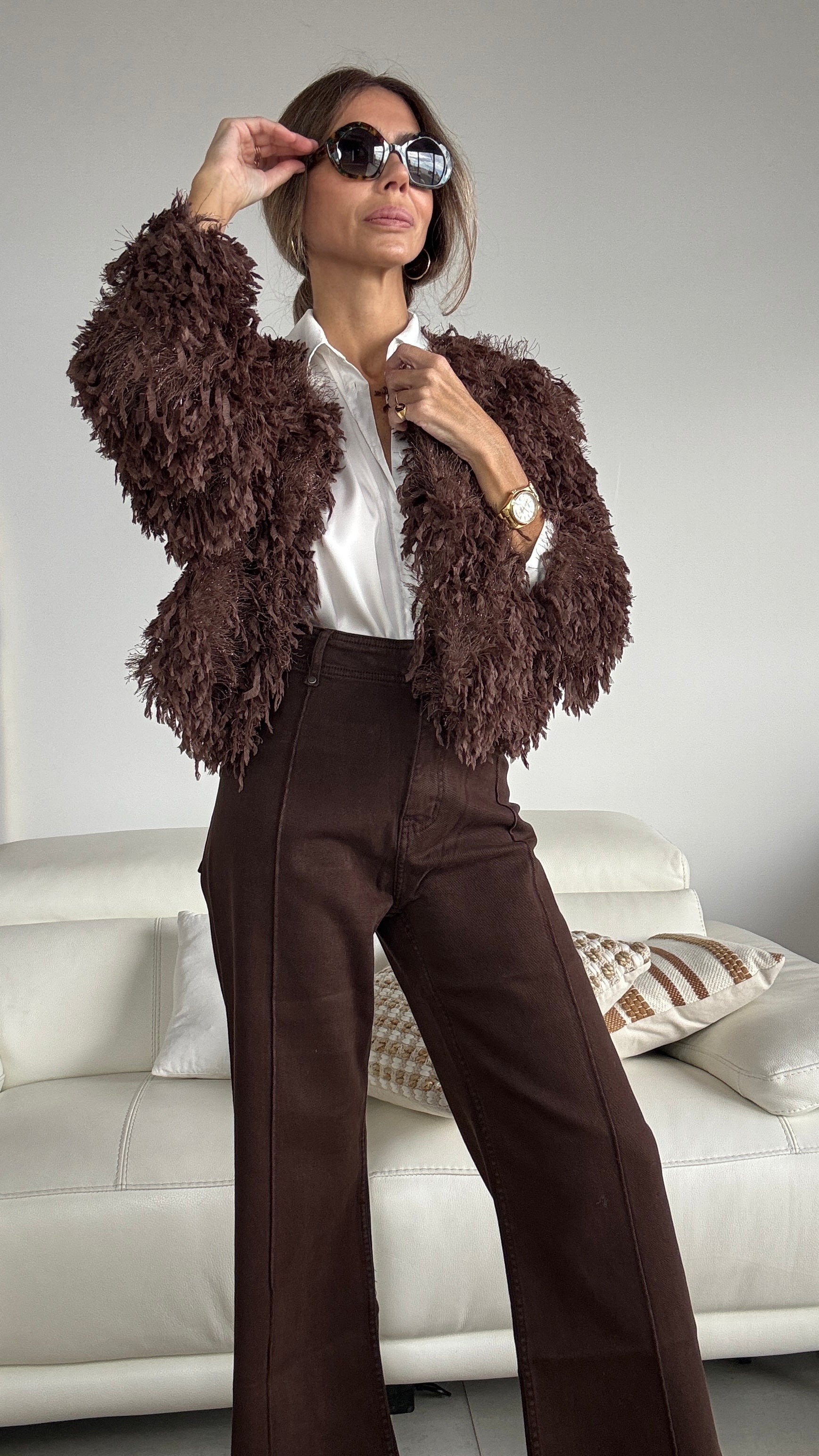 Pantalón vaquero marrón chocolate