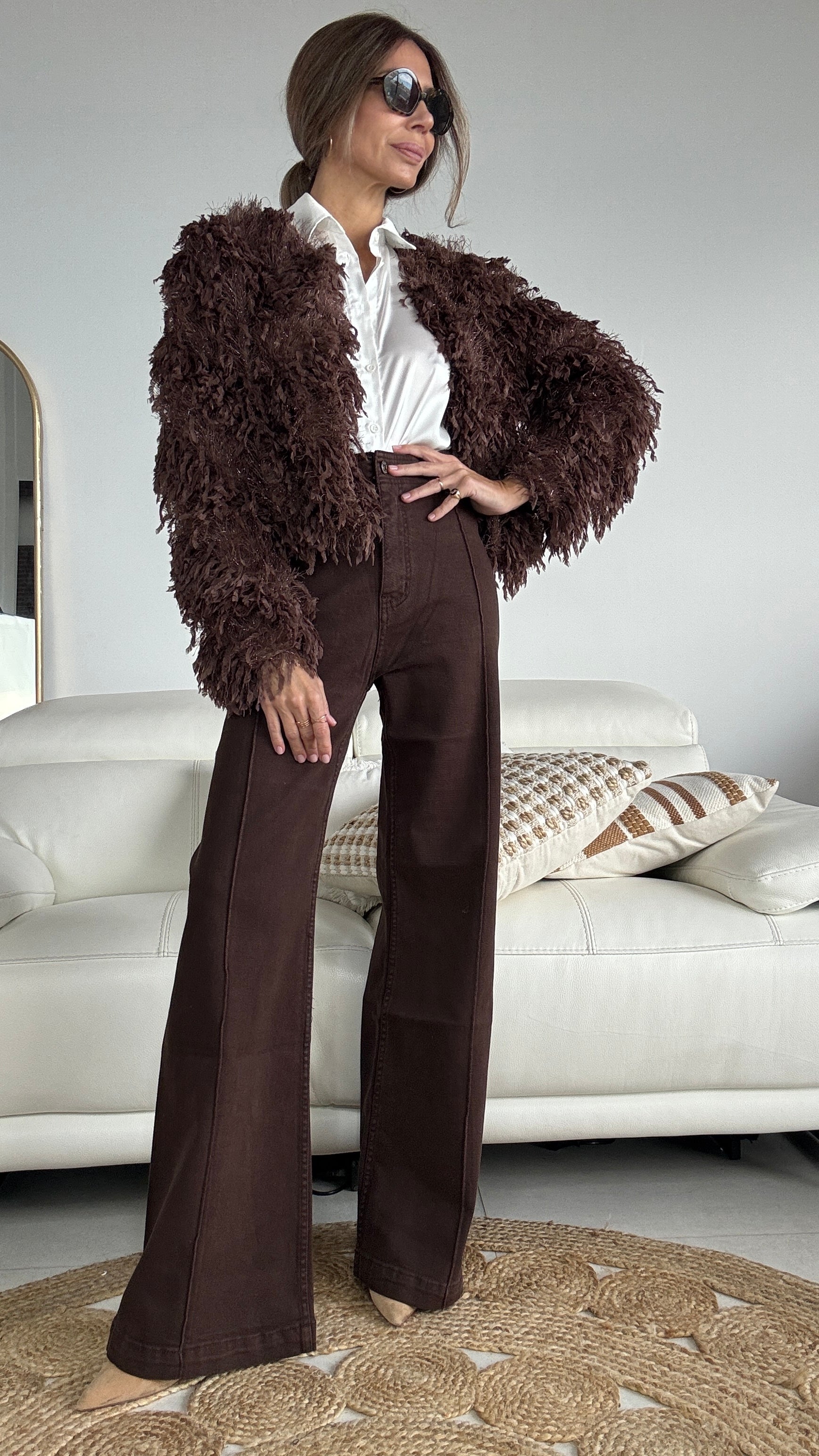 Pantalón vaquero marrón chocolate