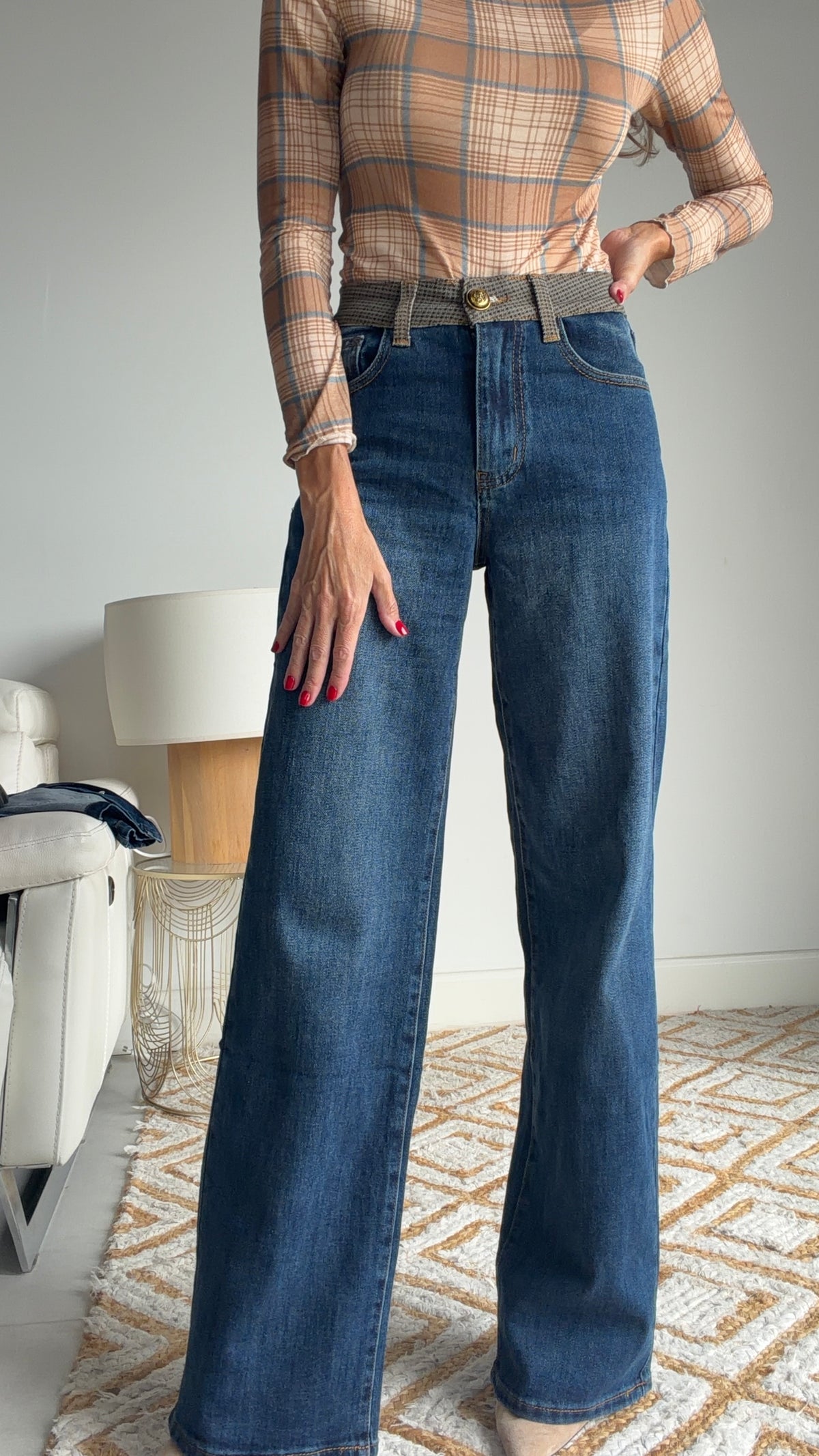 Pantalón vaquero Tartán