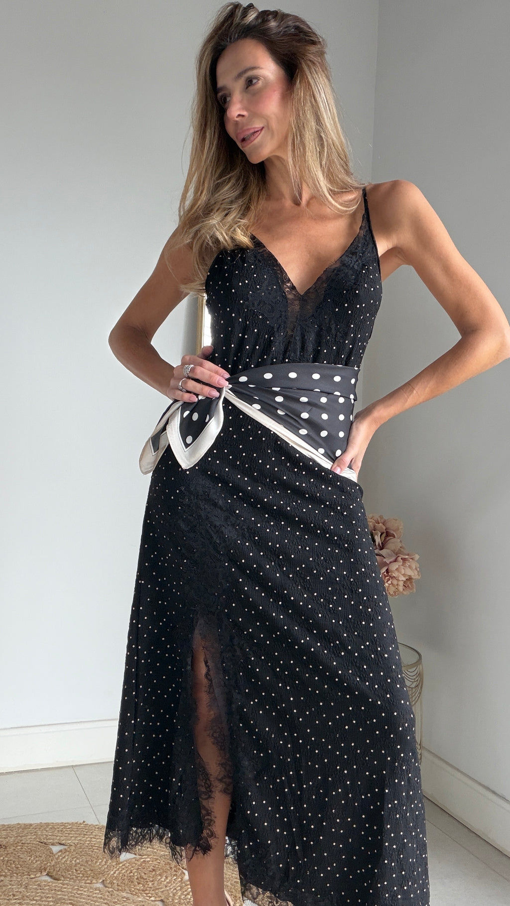 Vestido lencero lunares