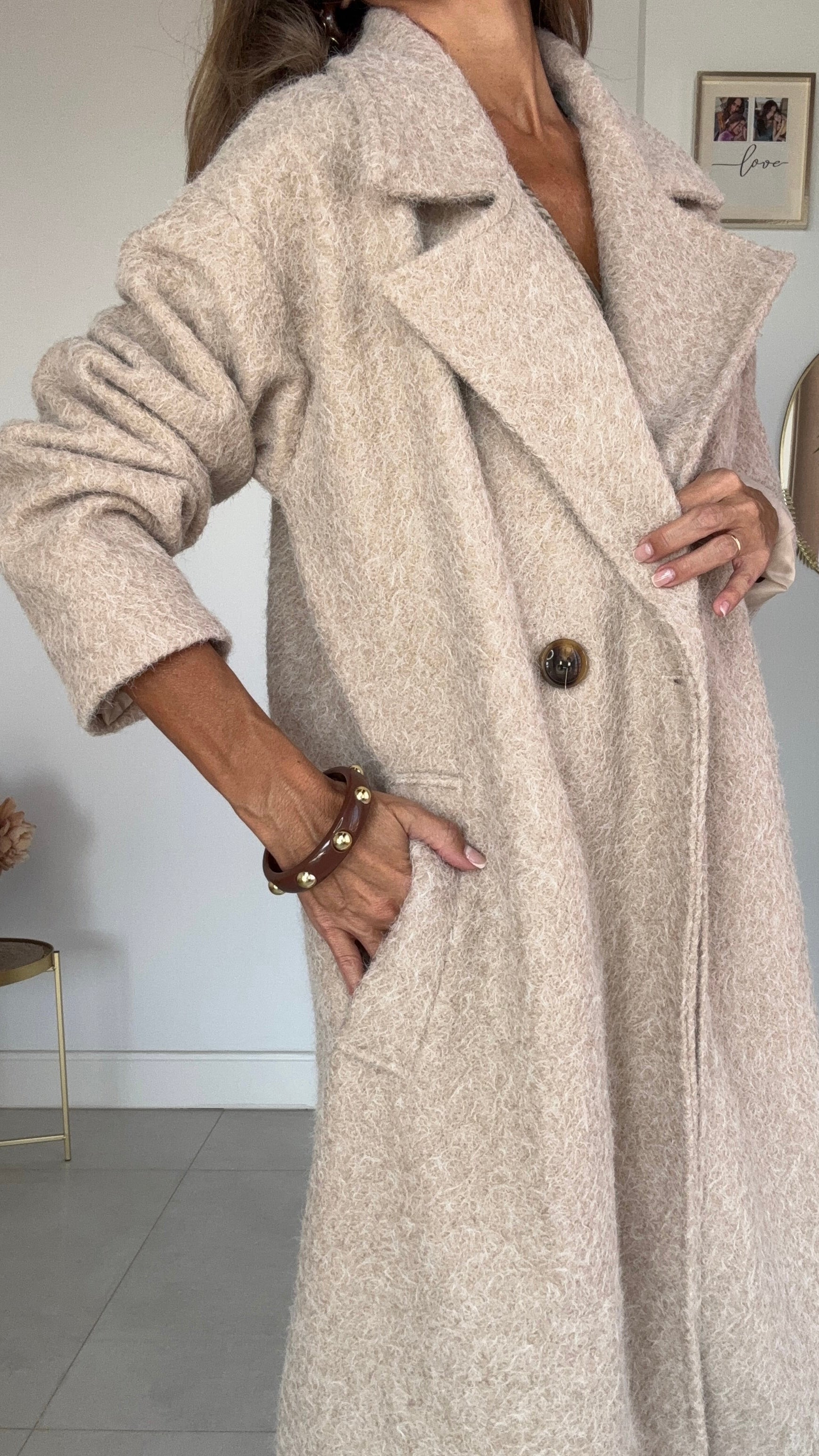 Abrigo Veloura Beige