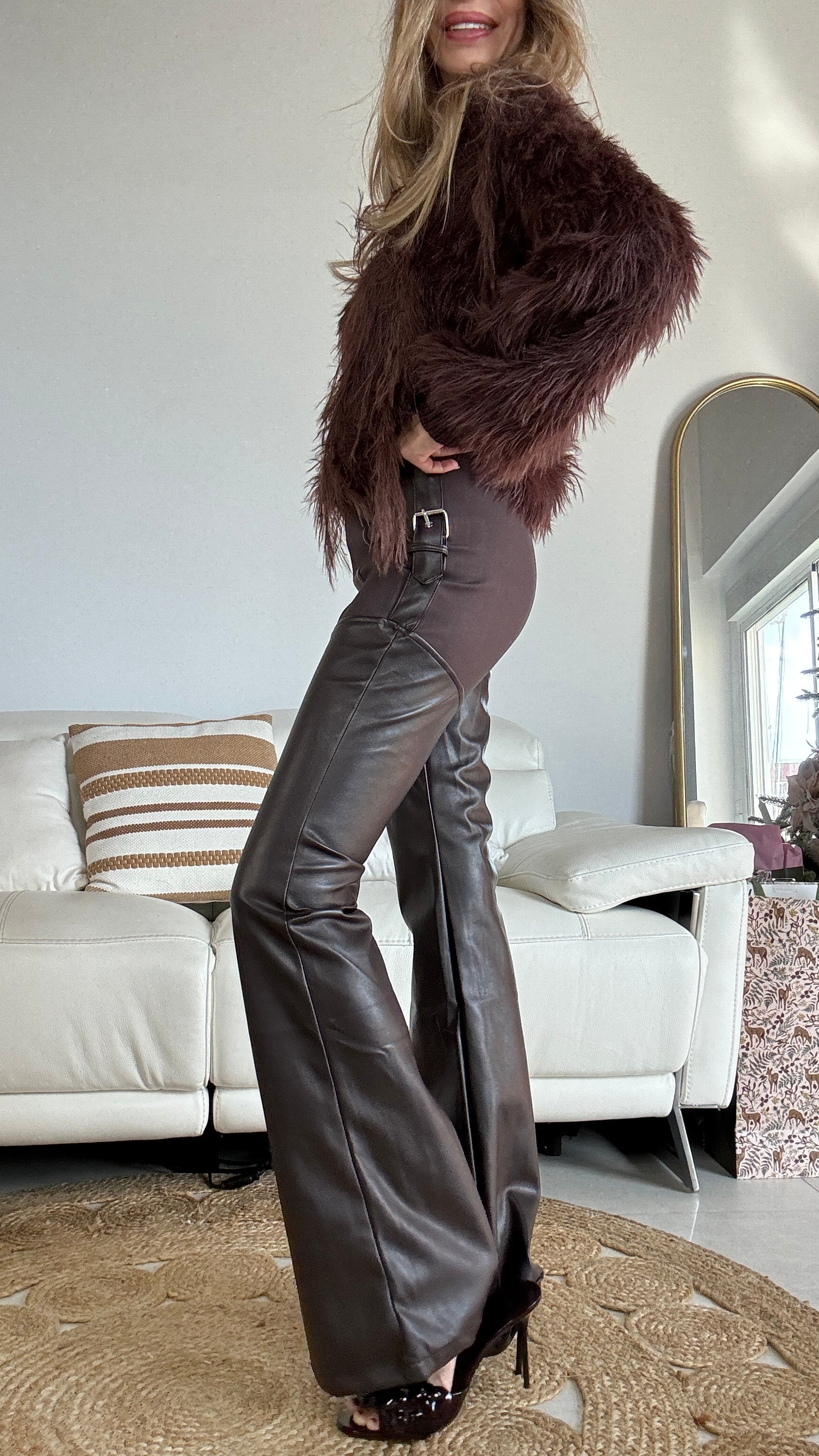 Pantalon efecto piel premium