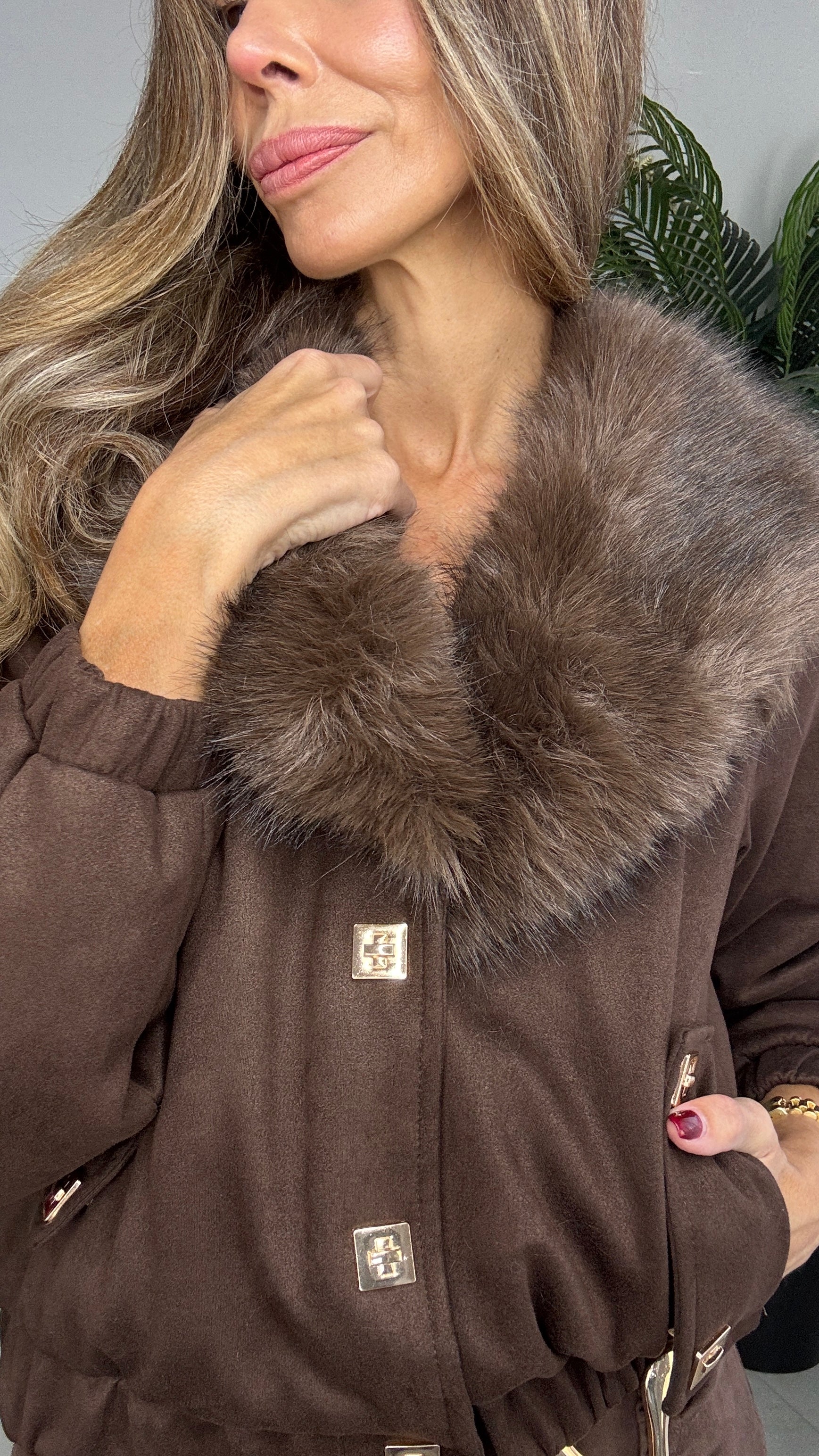 Cazadora antelina cokie