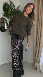 Falda lentejuelas midi