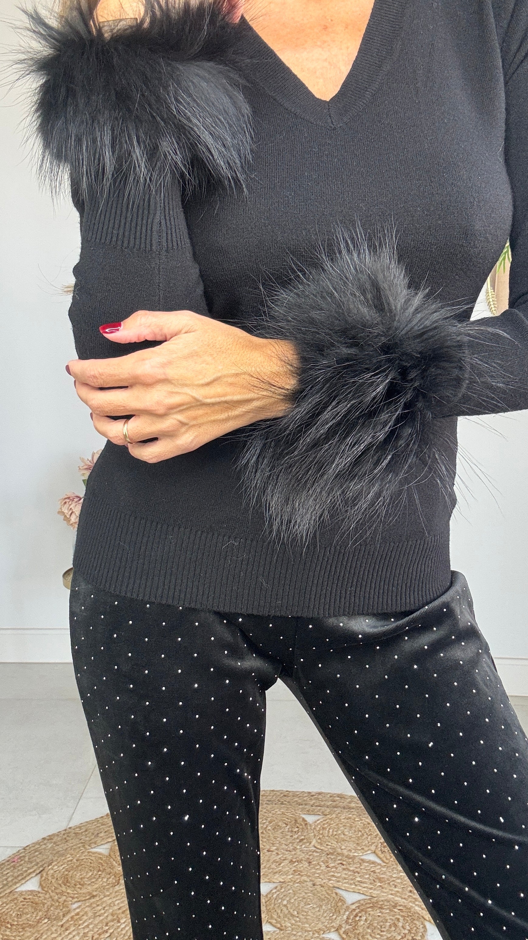 Puños de pelo natural