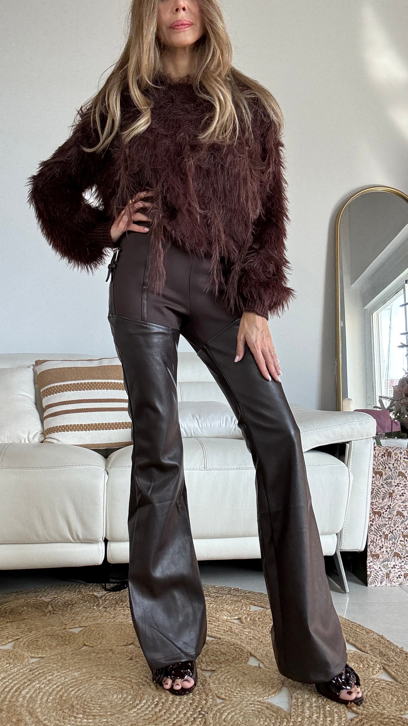 Pantalon efecto piel premium