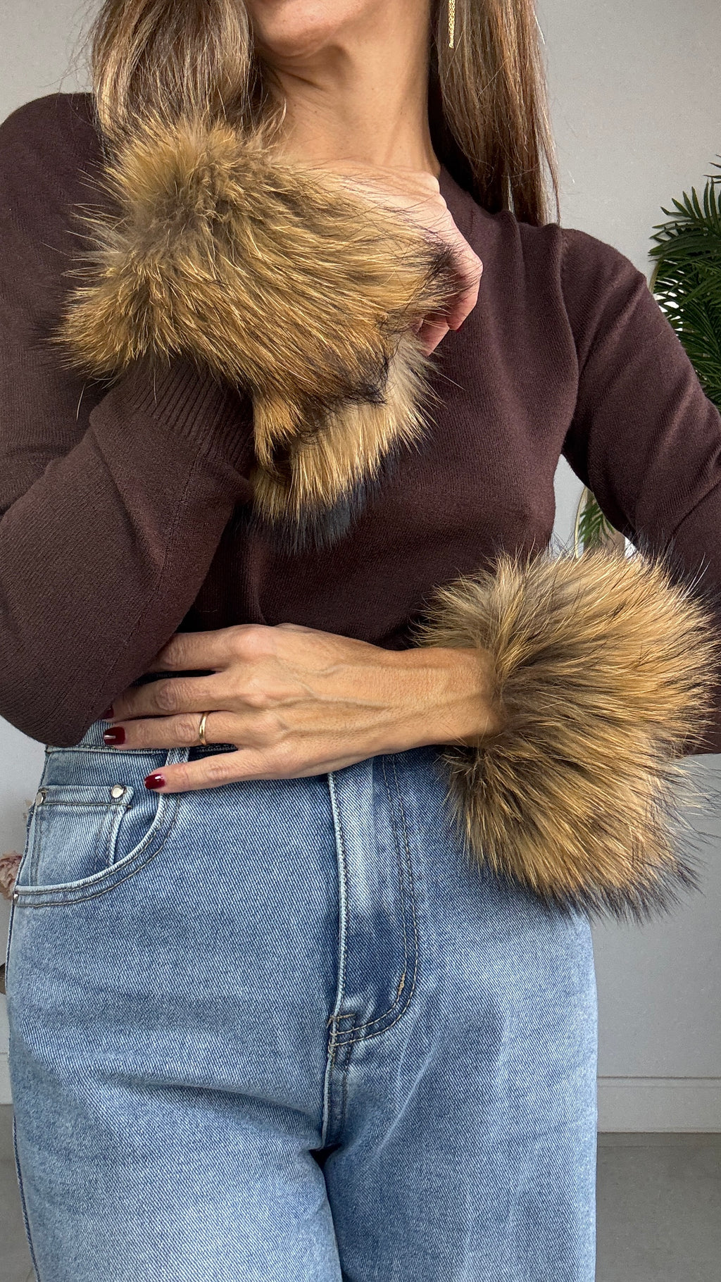 Puños de pelo natural