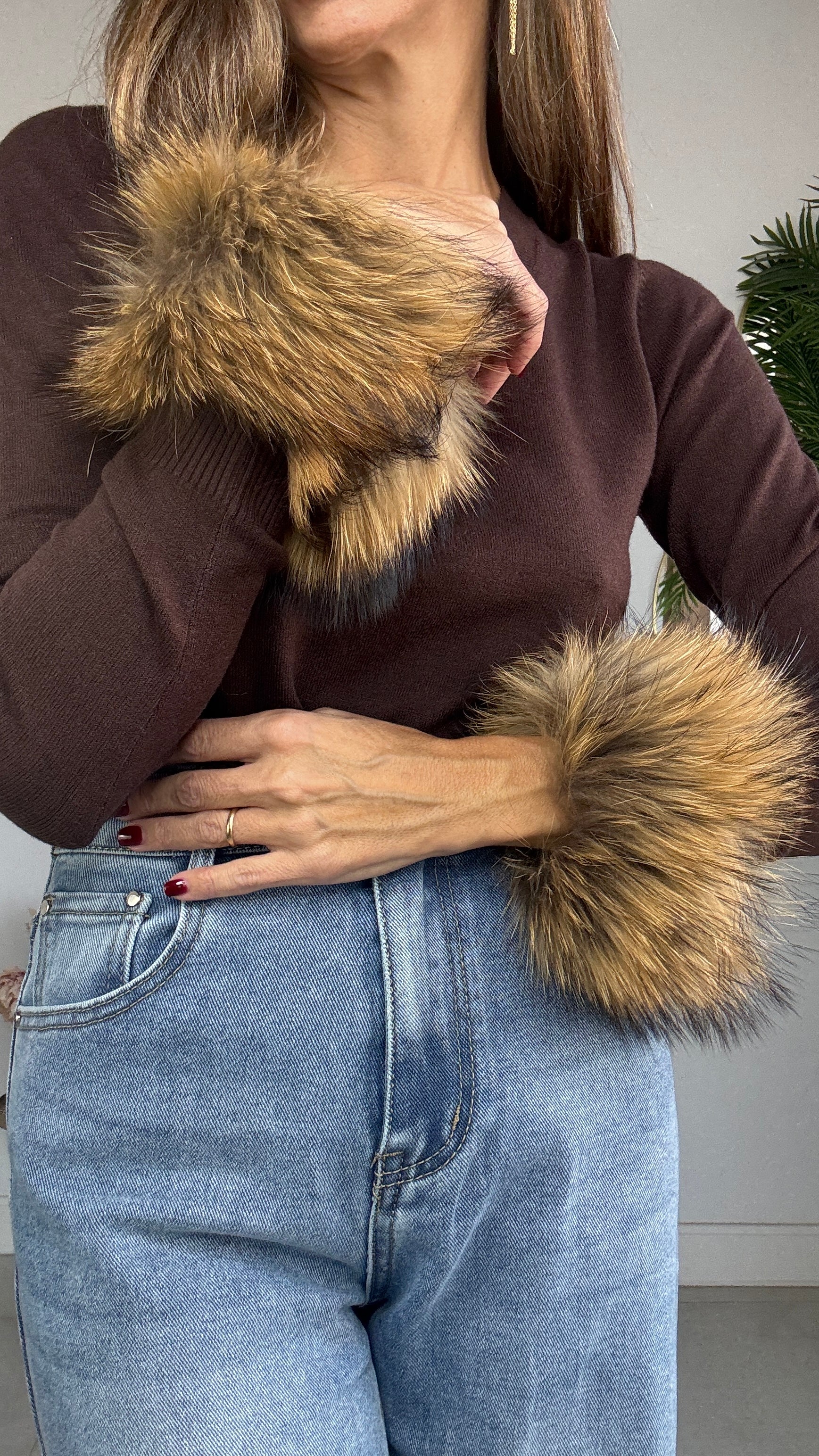 Puños de pelo natural