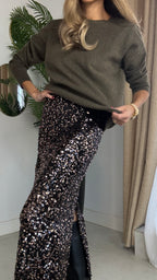 Falda lentejuelas midi