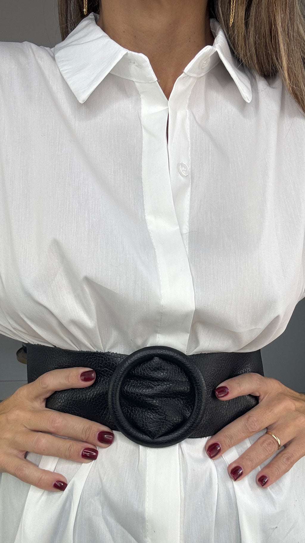 Cinturón piel circular