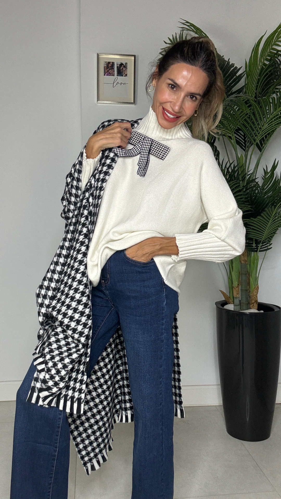 Foulard Pata de Gallo Negro y Blanco