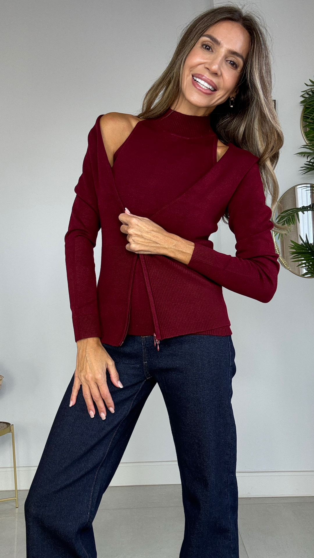 Set top y chaqueta  de punto