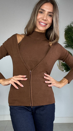 Set top y chaqueta  de punto