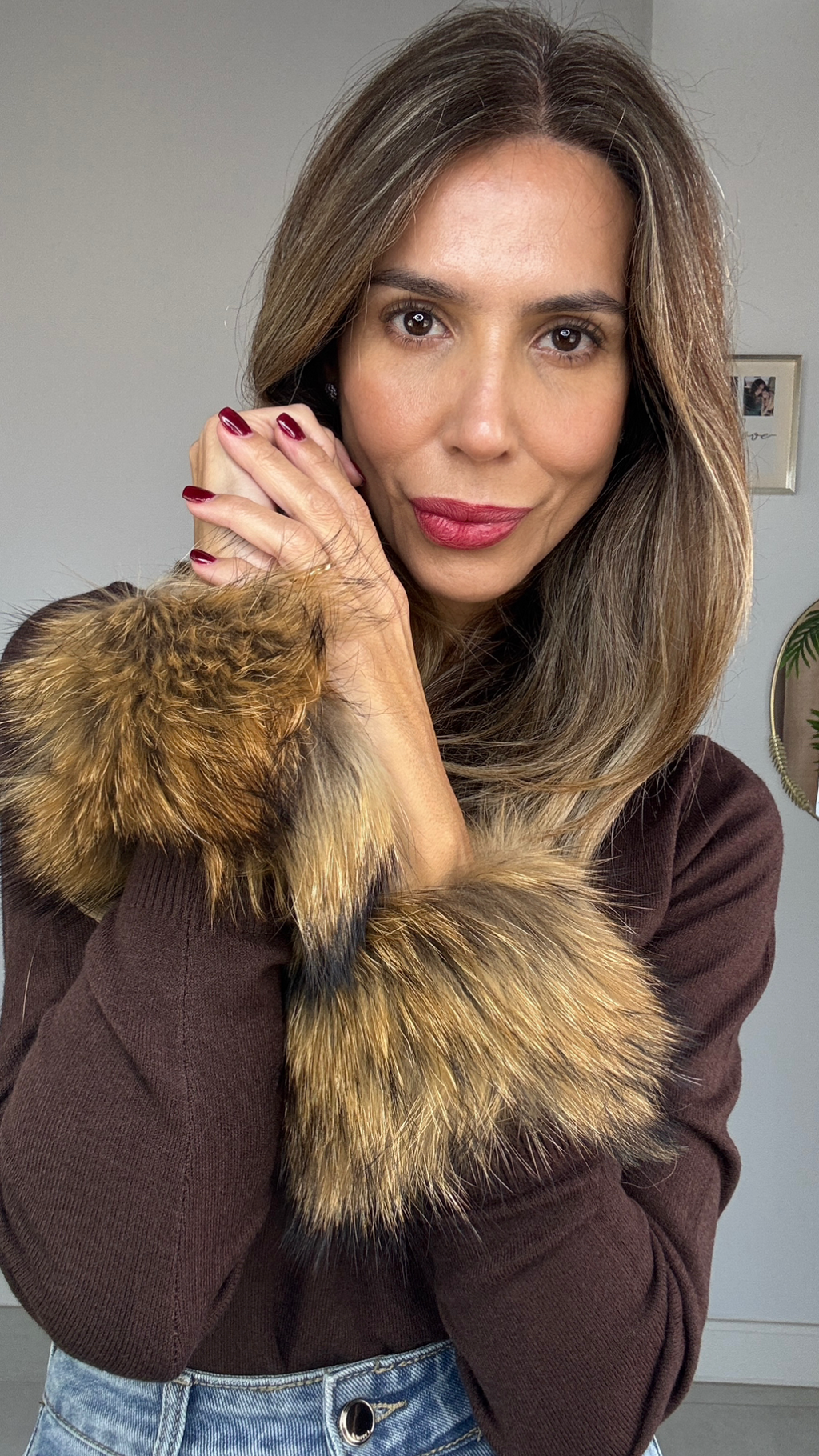 Puños de pelo natural