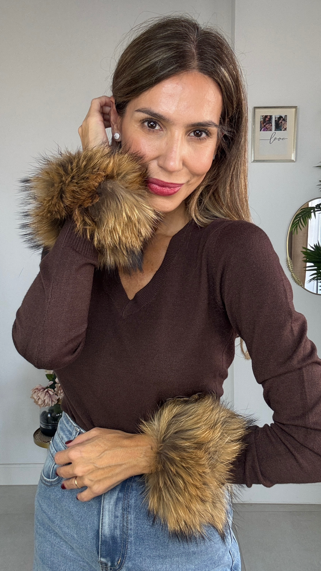 Puños de pelo natural