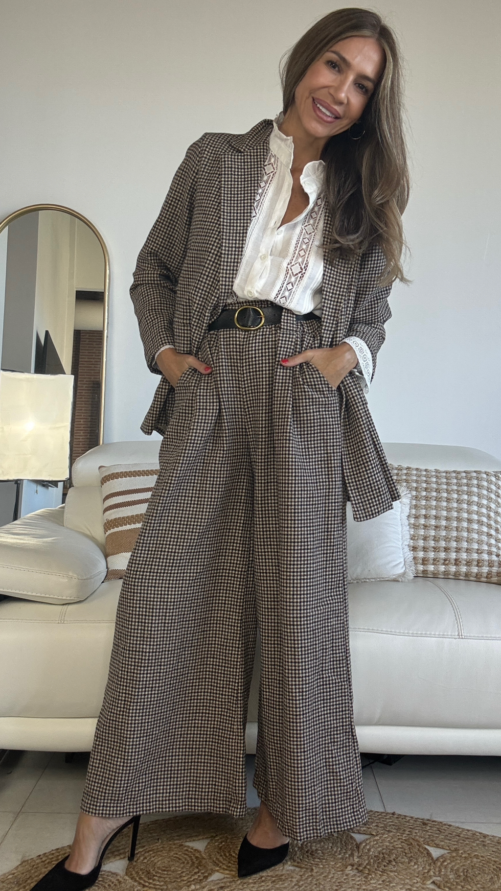 Pantalón de paño y cuadritos