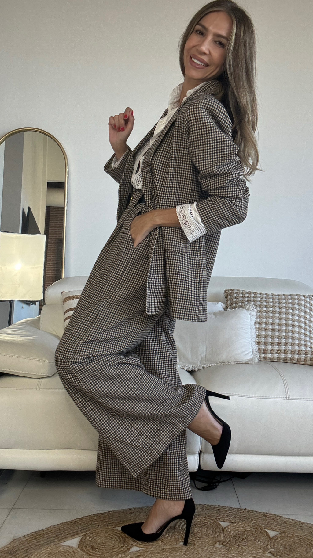 Pantalón de paño y cuadritos