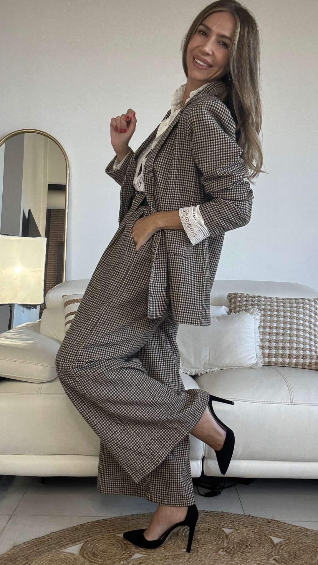 Pantalón de paño y cuadritos