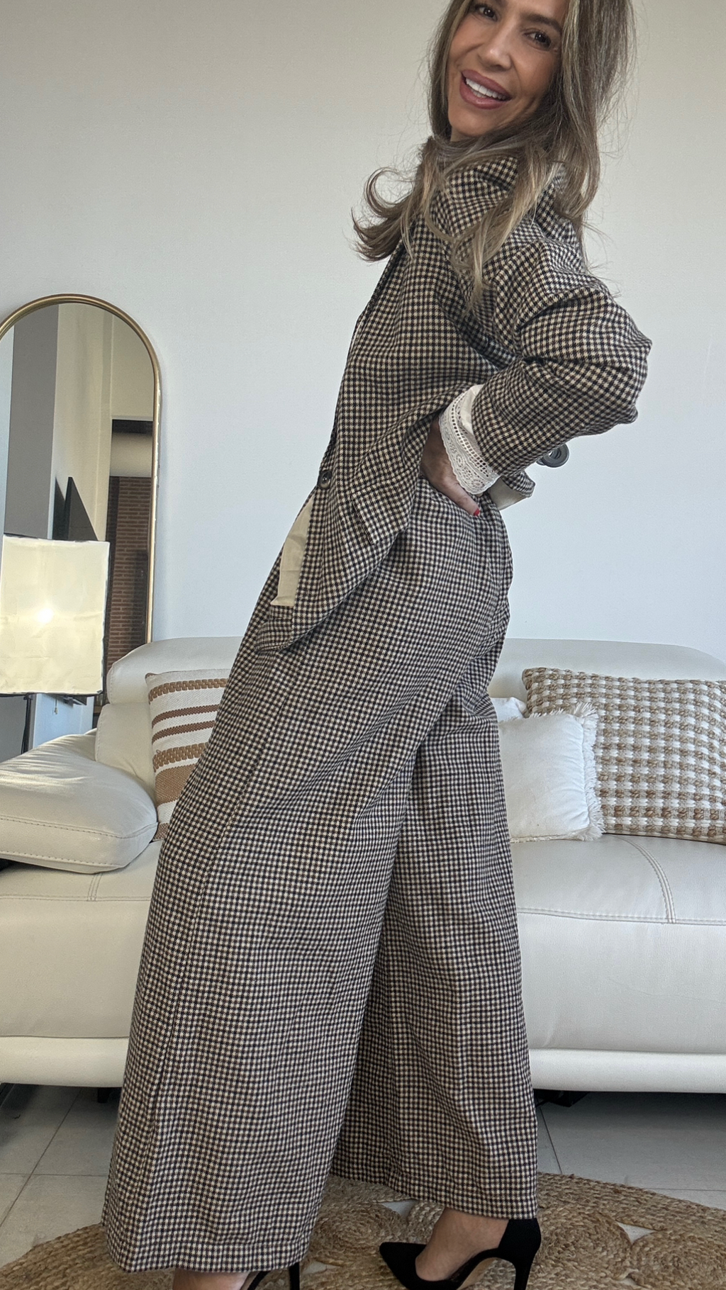 Pantalón de paño y cuadritos