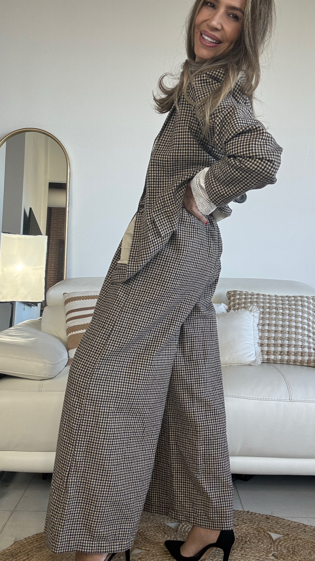 Pantalón de paño y cuadritos