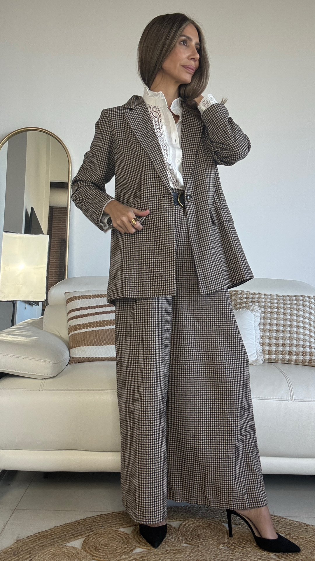 Pantalón de paño y cuadritos