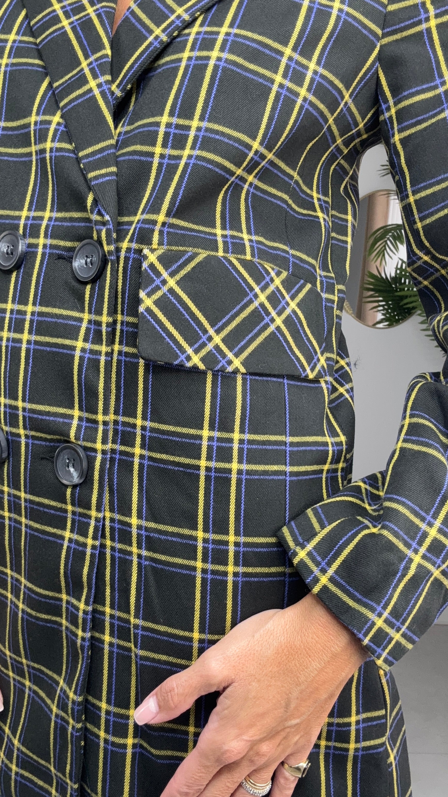 Chaqueta Tartán Negra