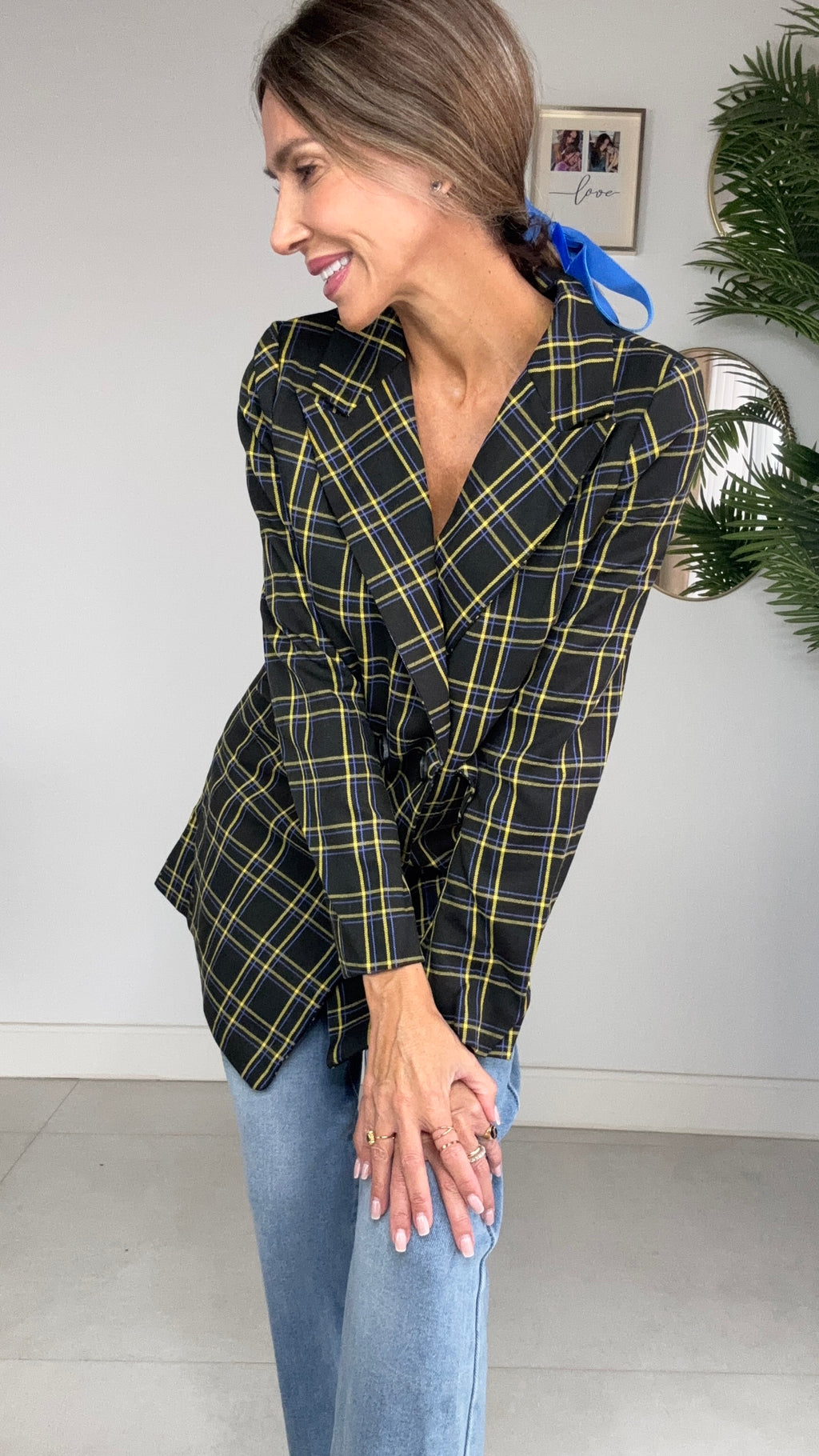 Chaqueta Tartán Negra