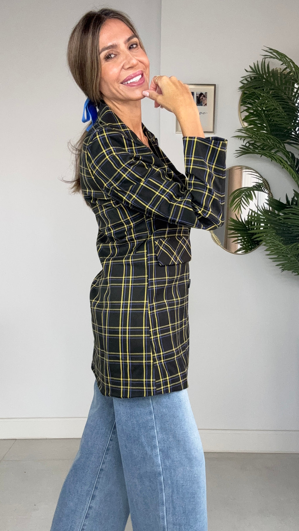 Chaqueta Tartán Negra