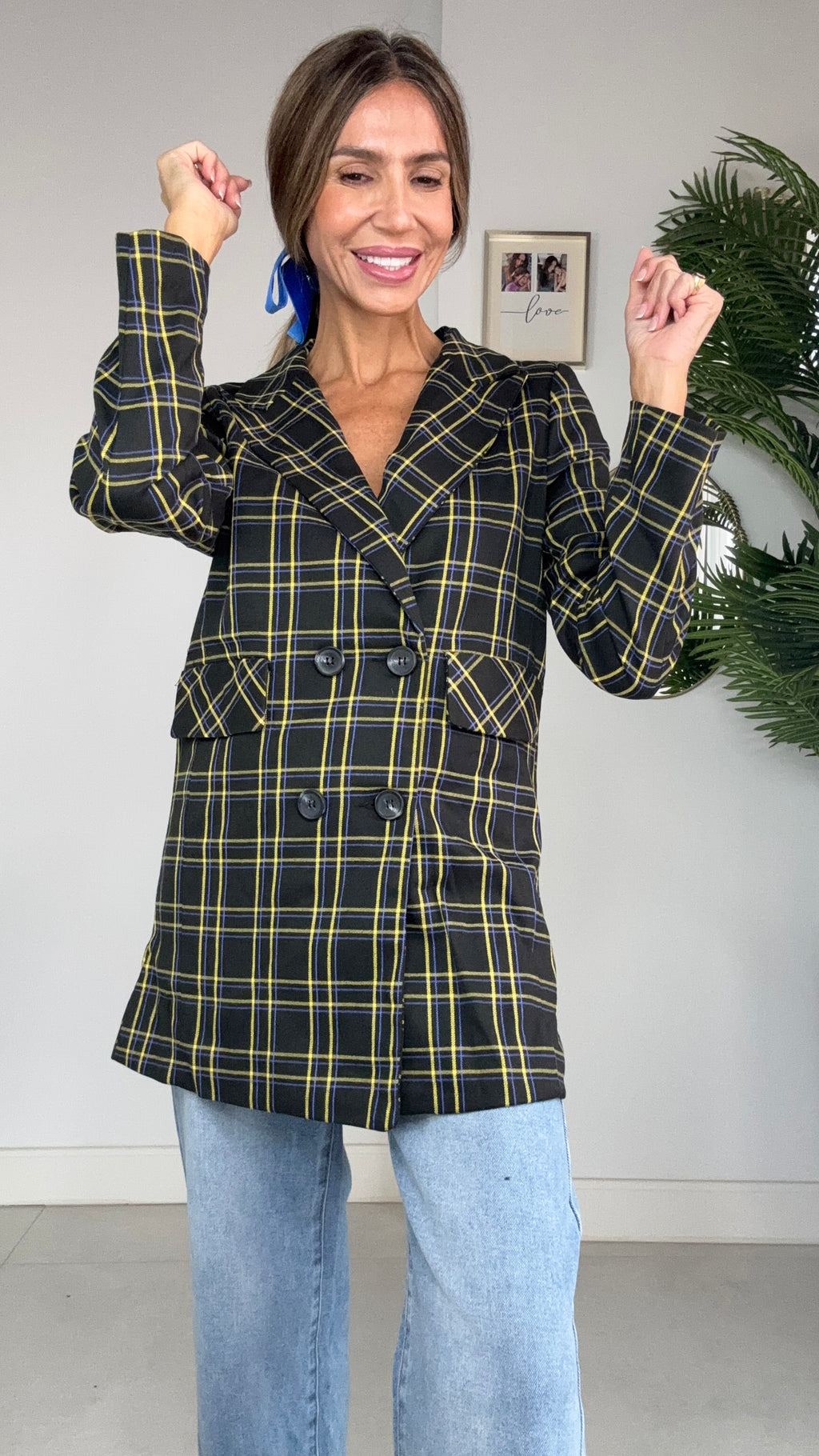 Chaqueta Tartán Negra