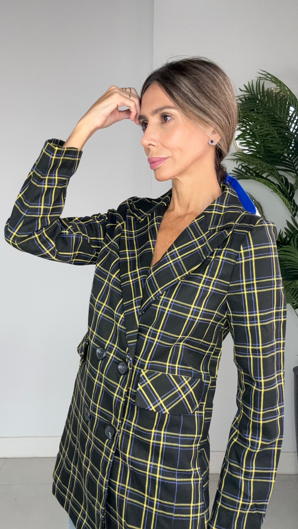 Chaqueta Tartán Negra